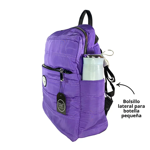Mochilla Puff morada (capacidad Pc 14