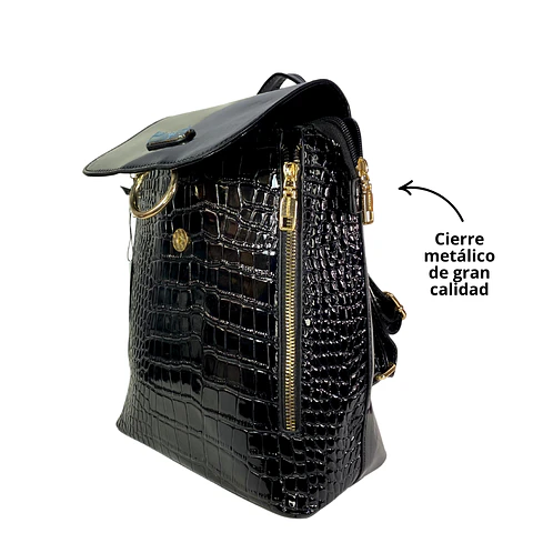 Mochila Charol Negro 4