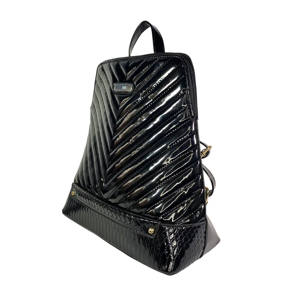 Mochila Charol Negro 4
