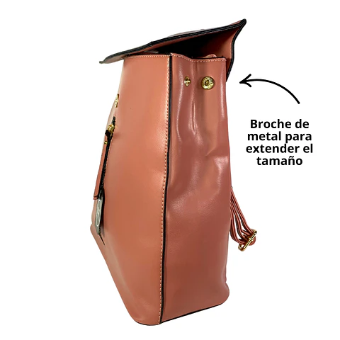 Mochila Eco Cuero Rosa 6