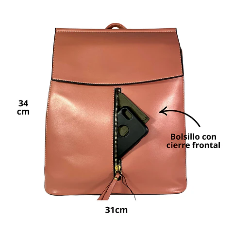 Mochila Eco Cuero Rosa 7