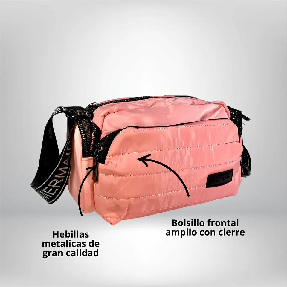 Bandolera Puff rosa 3