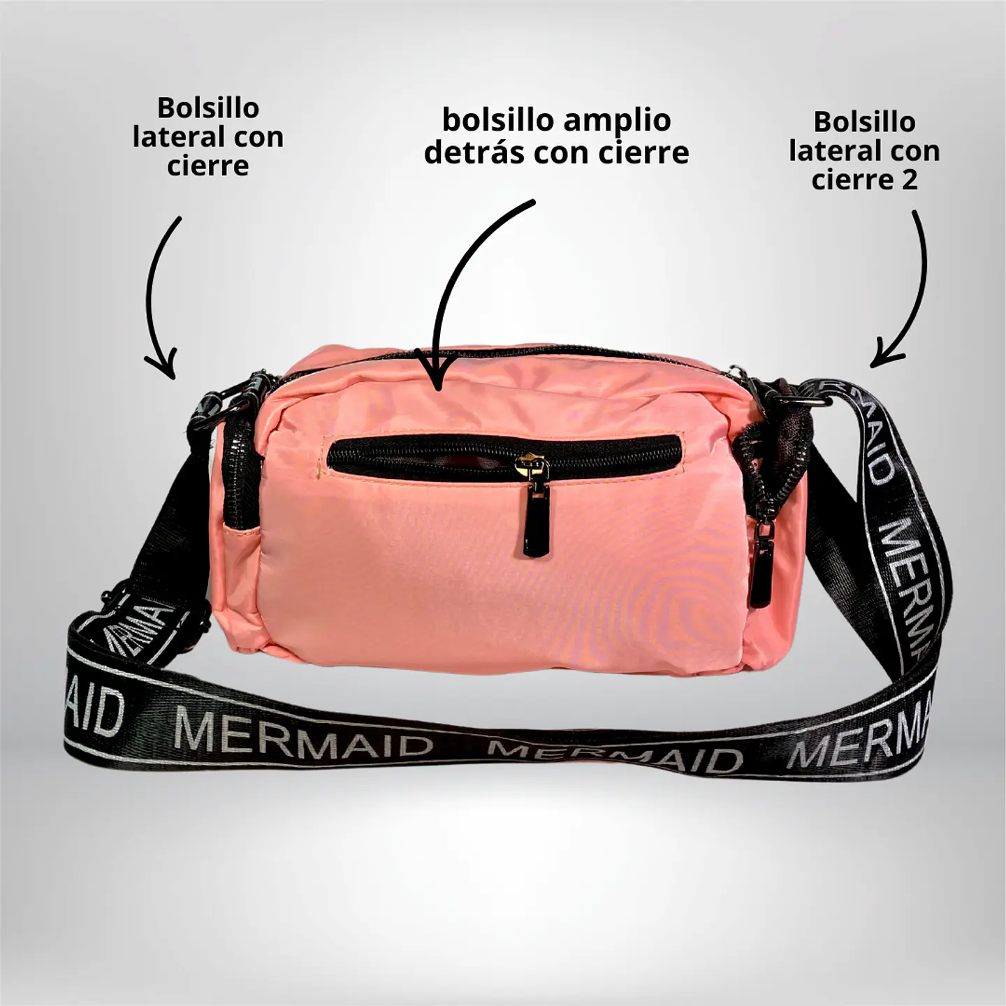 Bandolera Puff rosa 4