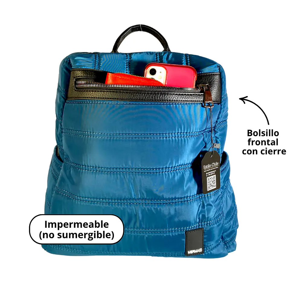 Mochila Puff Azul (capacidad Pc 14