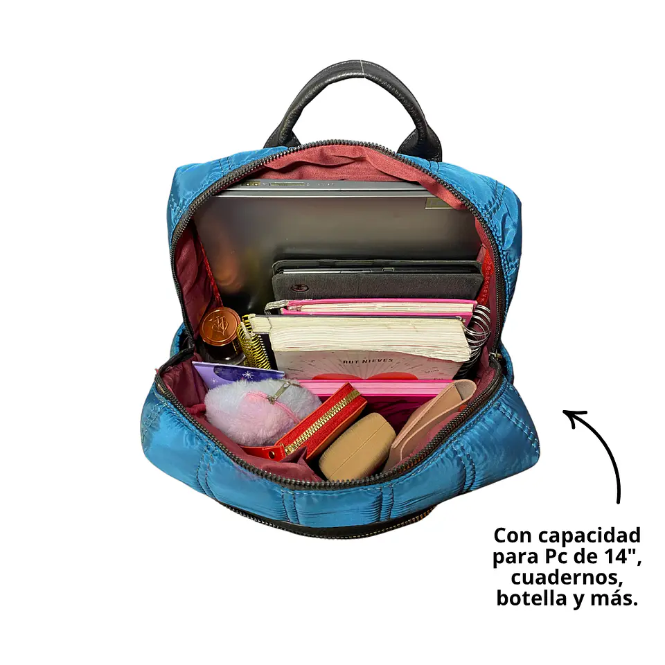 Mochila Puff Azul (capacidad Pc 14