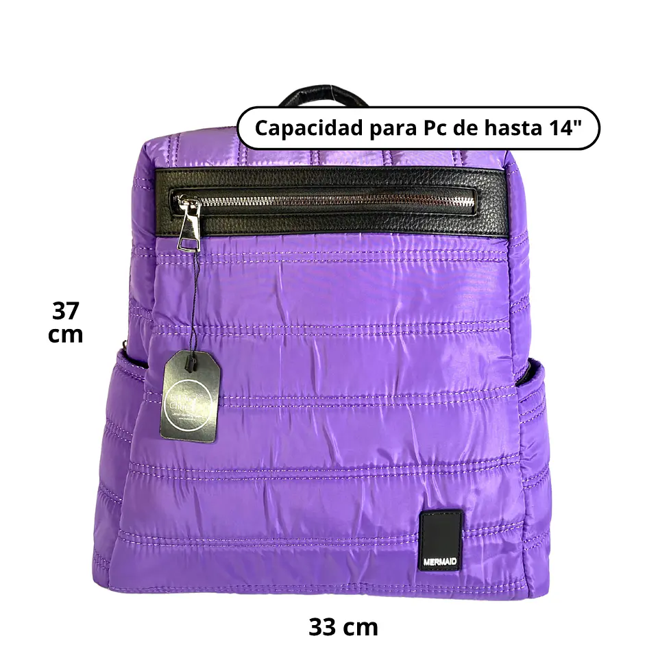 Mochila Puff Lila (capacidad Pc 14