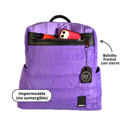 Mochila Puff Lila (capacidad Pc 14