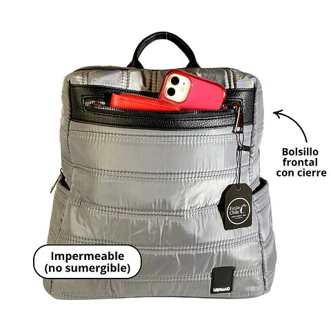 Mochila Puff Gris (capacidad Pc 14