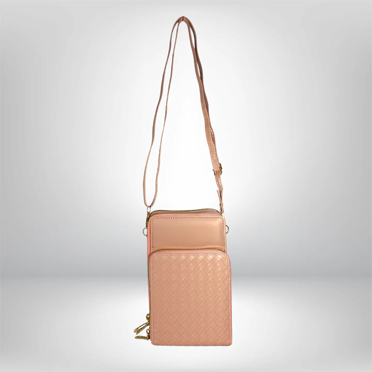 Bandolera porta celular Rosa eco cuero 6