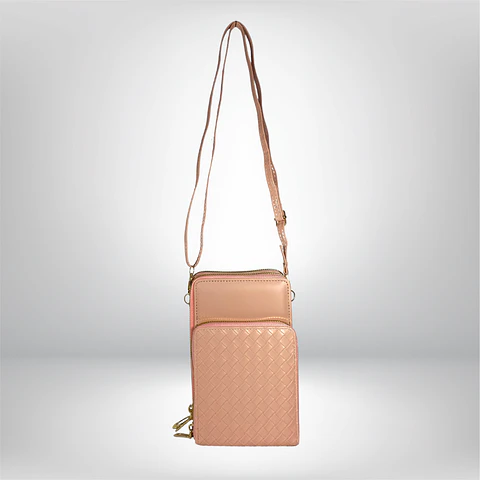 Bandolera porta celular Rosa eco cuero 6