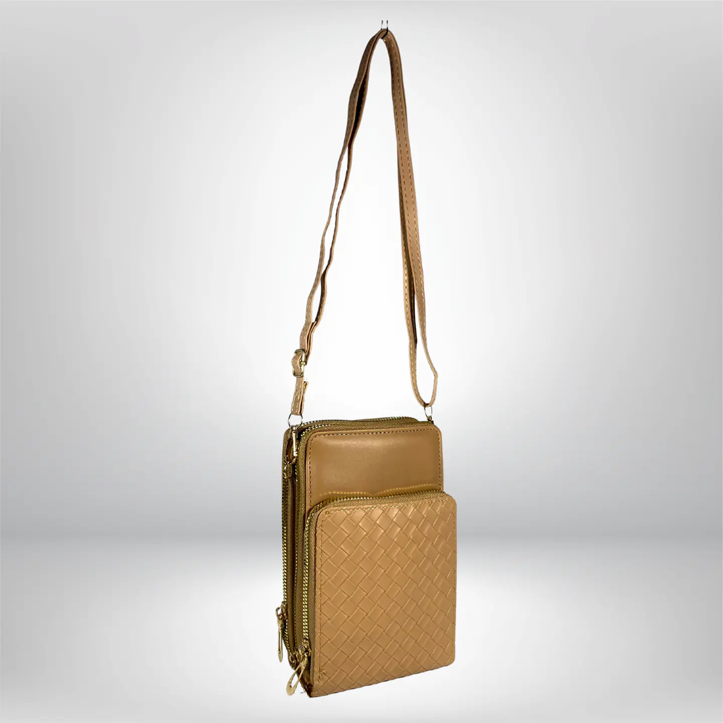 Bandolera porta celular Café eco cuero 5