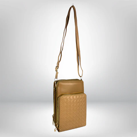 Bandolera porta celular Café eco cuero 5