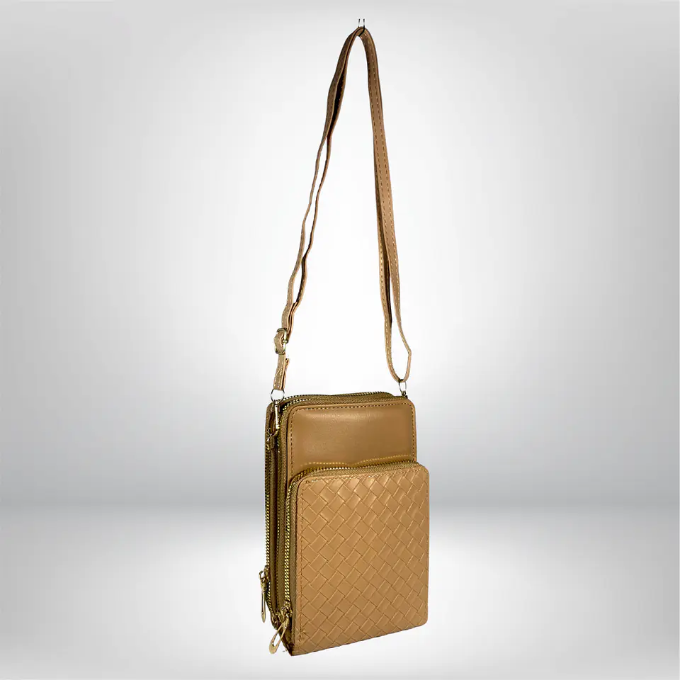 Bandolera porta celular Café eco cuero 5