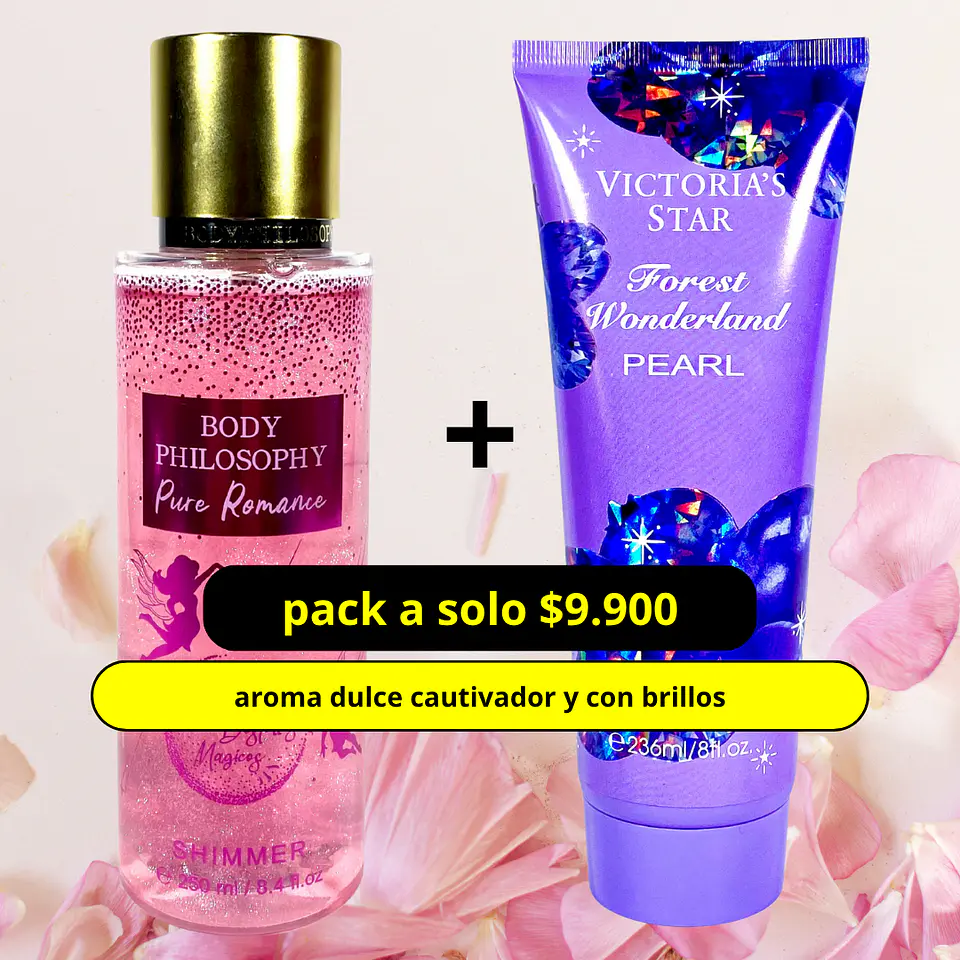 Pack dupe victoria secret Pure Romance con brillos 1