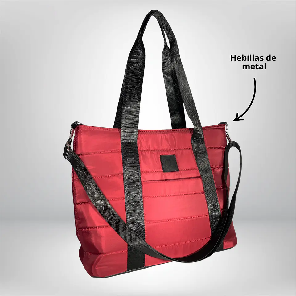 Bolso Tote puff rojo (con capacidad para Pc 14