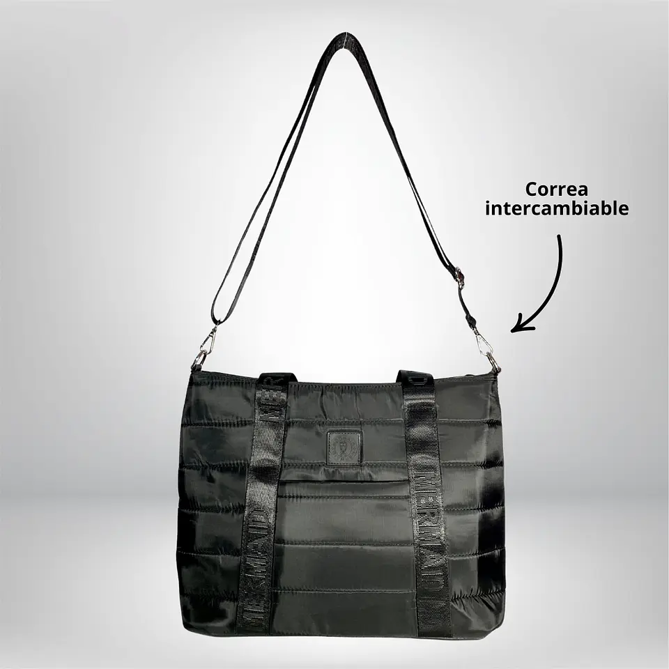Bolso Tote puff negro (con capacidad para Pc 14