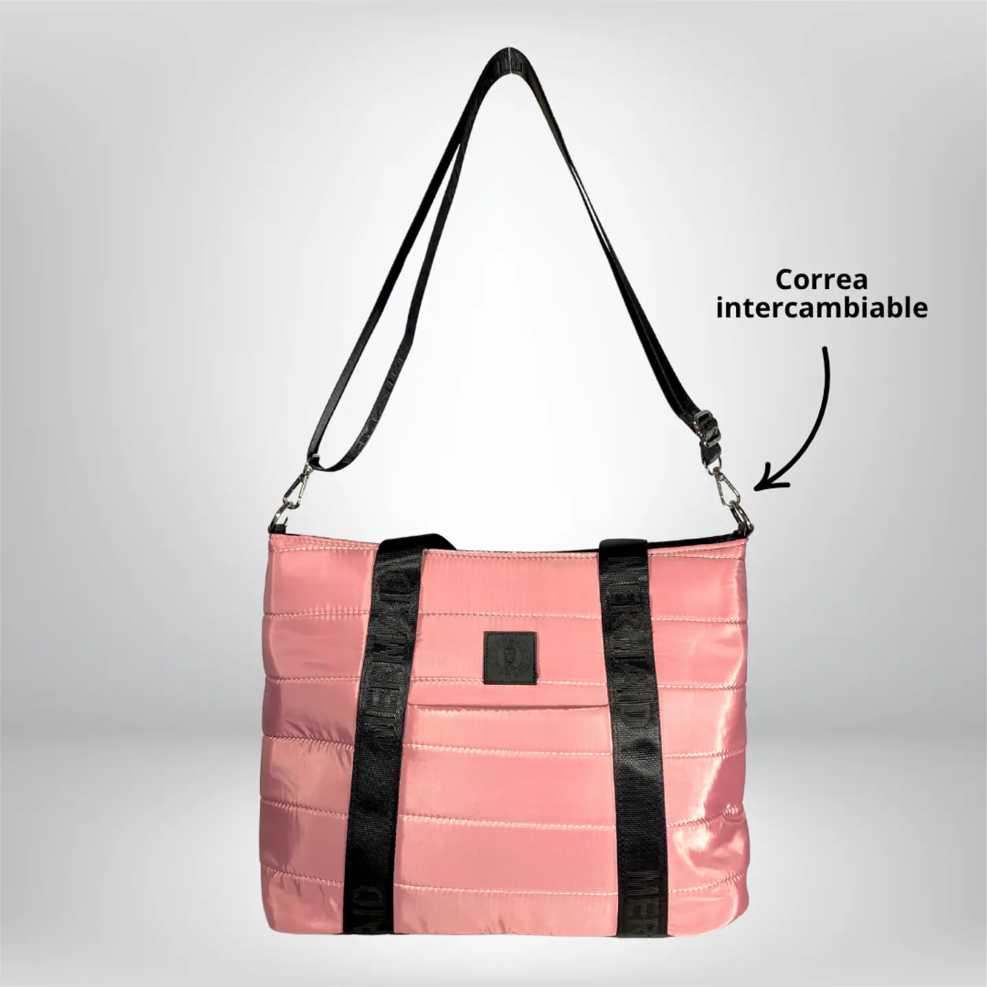 Bolso Tote puff rosa (con capacidad para Pc 14