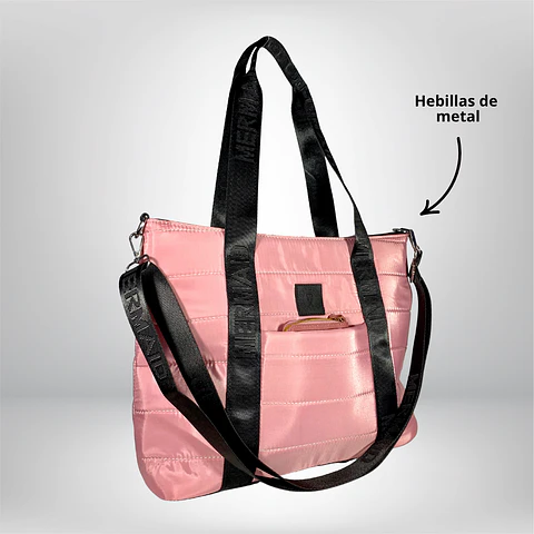 Bolso Tote puff rosa (con capacidad para Pc 14