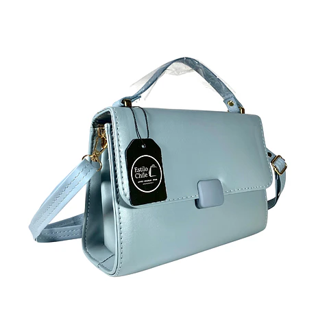Cartera minimalista celeste pastel 3