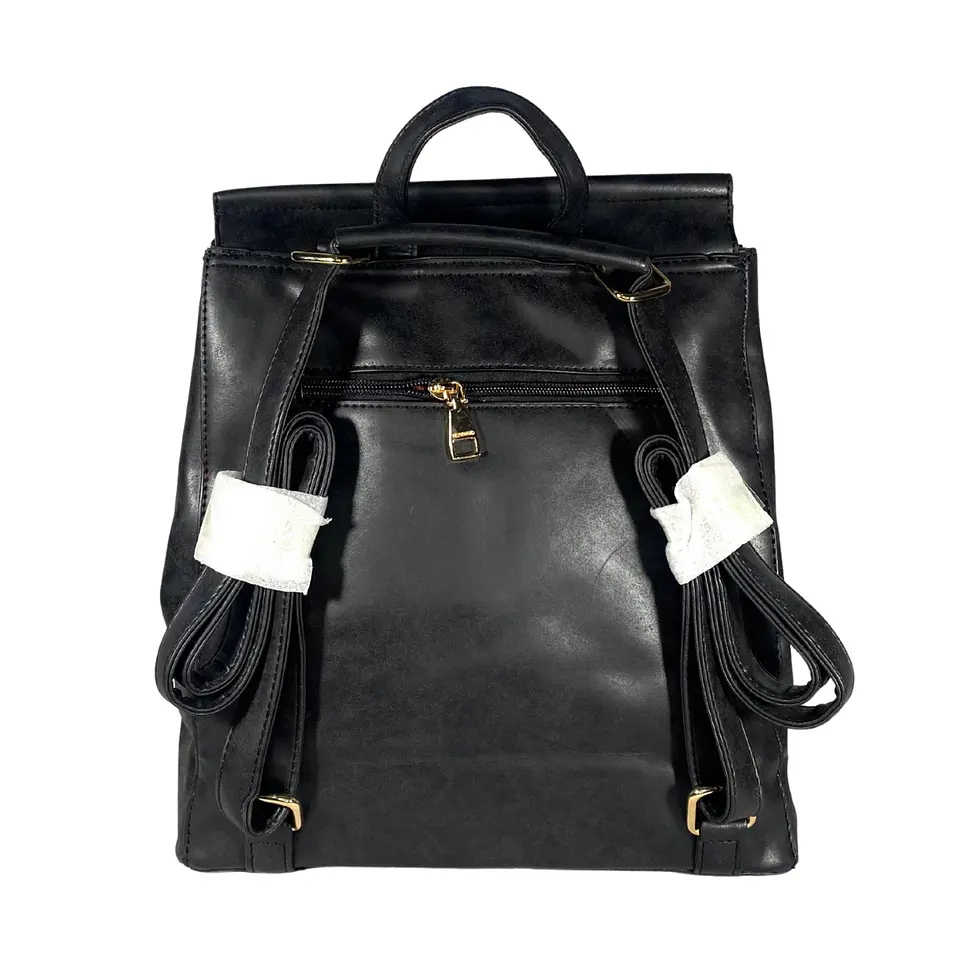 Mochila y Cartera Eco Cuero Negra 7