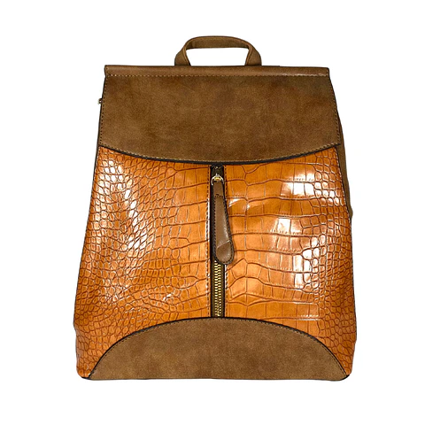 Mochila y Cartera Eco Cuero Café 4