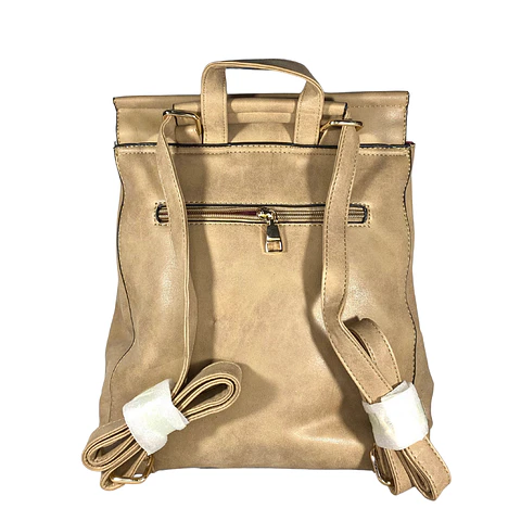 Mochila y Cartera Eco Cuero beige 7