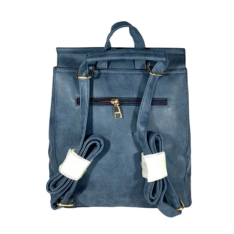 Mochila y Cartera Eco Cuero Azul 5