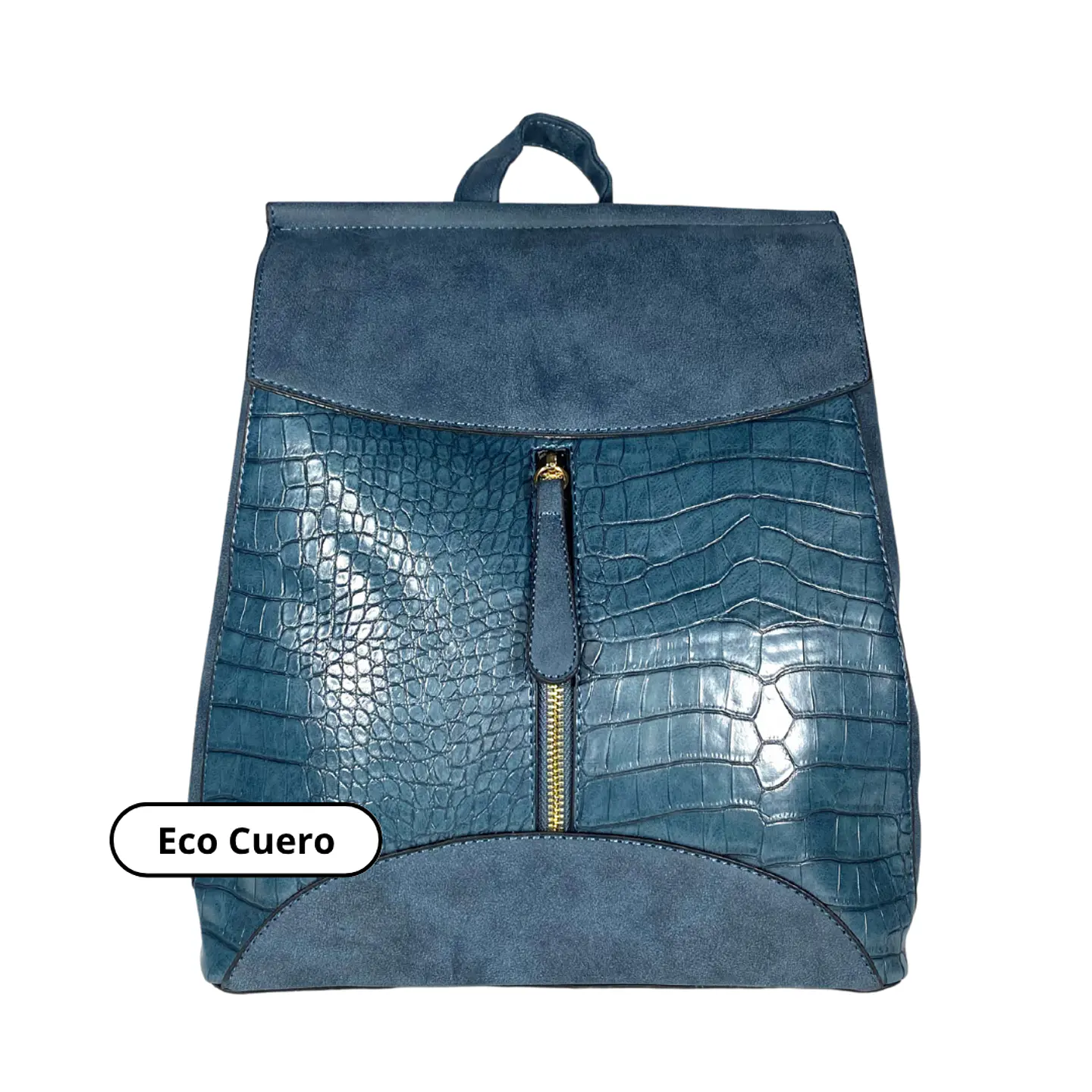 Mochila y Cartera Eco Cuero Azul 2