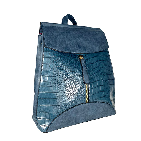 Mochila y Cartera Eco Cuero Azul 3