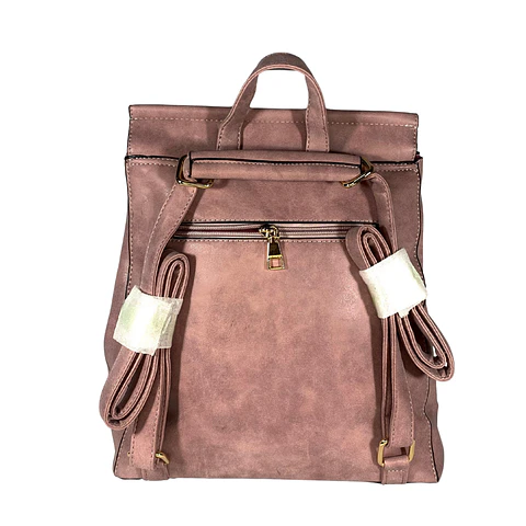 Mochila y Cartera Eco Cuero Rosa 7