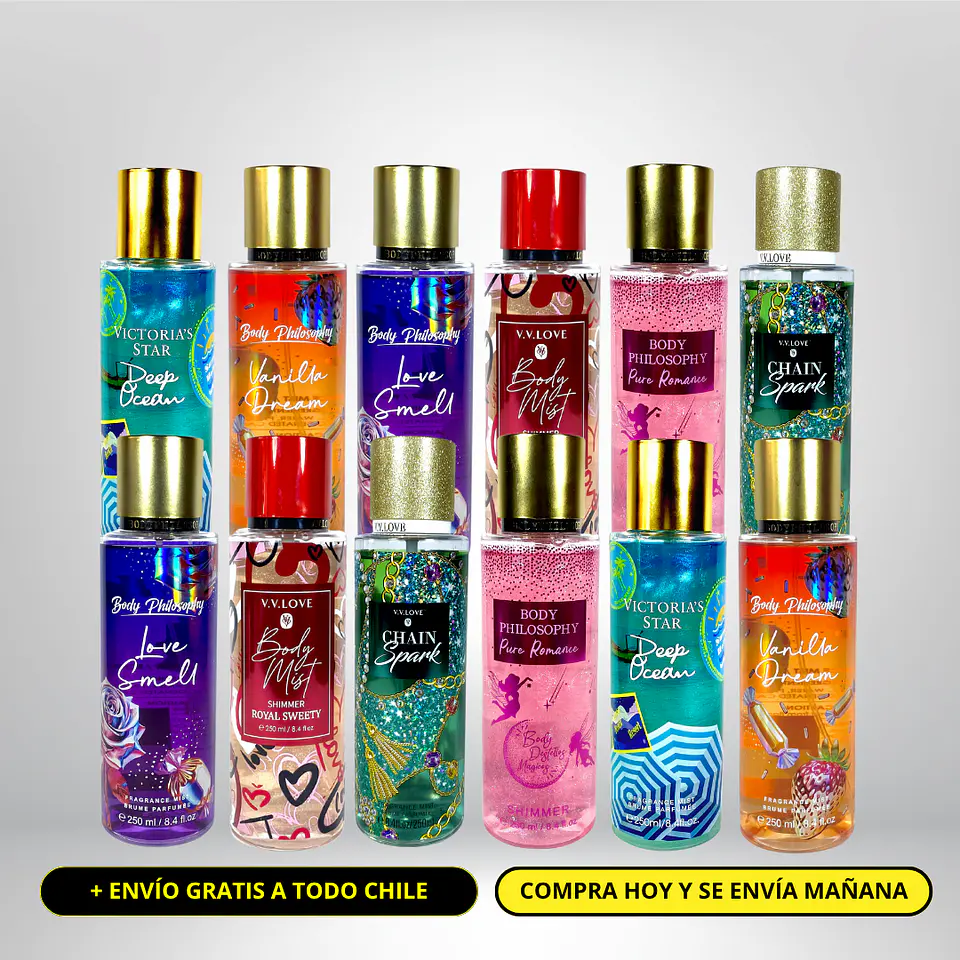 Pack Mayorista 12 Splash dupe Victoria Secret IVA incluido (con envío gratis)