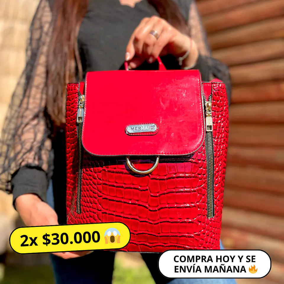 Mochila Charol Roja 1