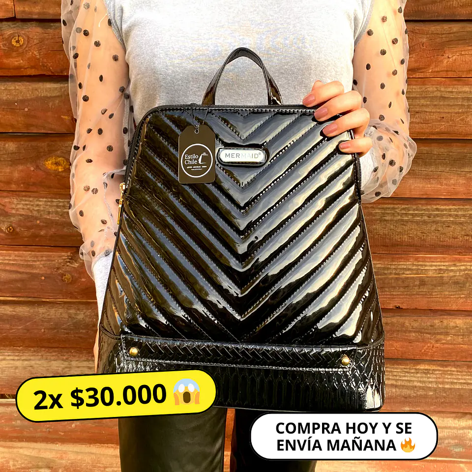 Mochila Charol Negro 1