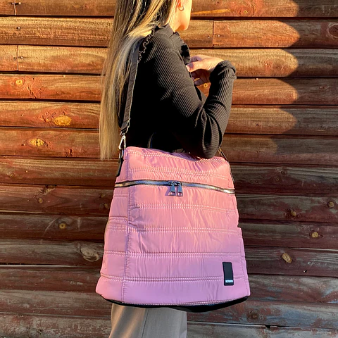 Mochila y Bolso Puff rosa (capacidad Pc 15