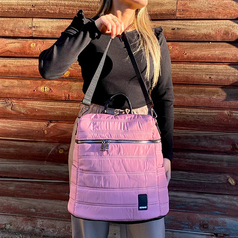 Mochila y Bolso Puff rosa (capacidad Pc 15