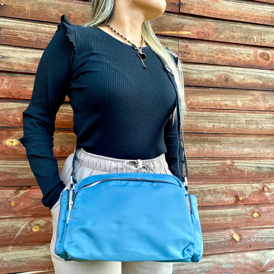 Bandolera Puff Grande Azul 5