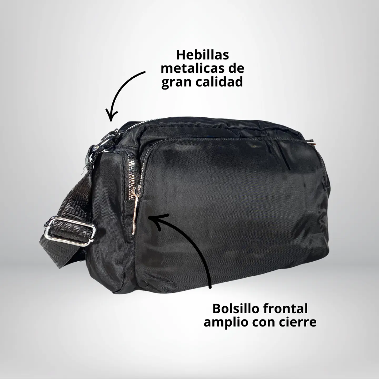 Bandolera Puff Grande negra 3