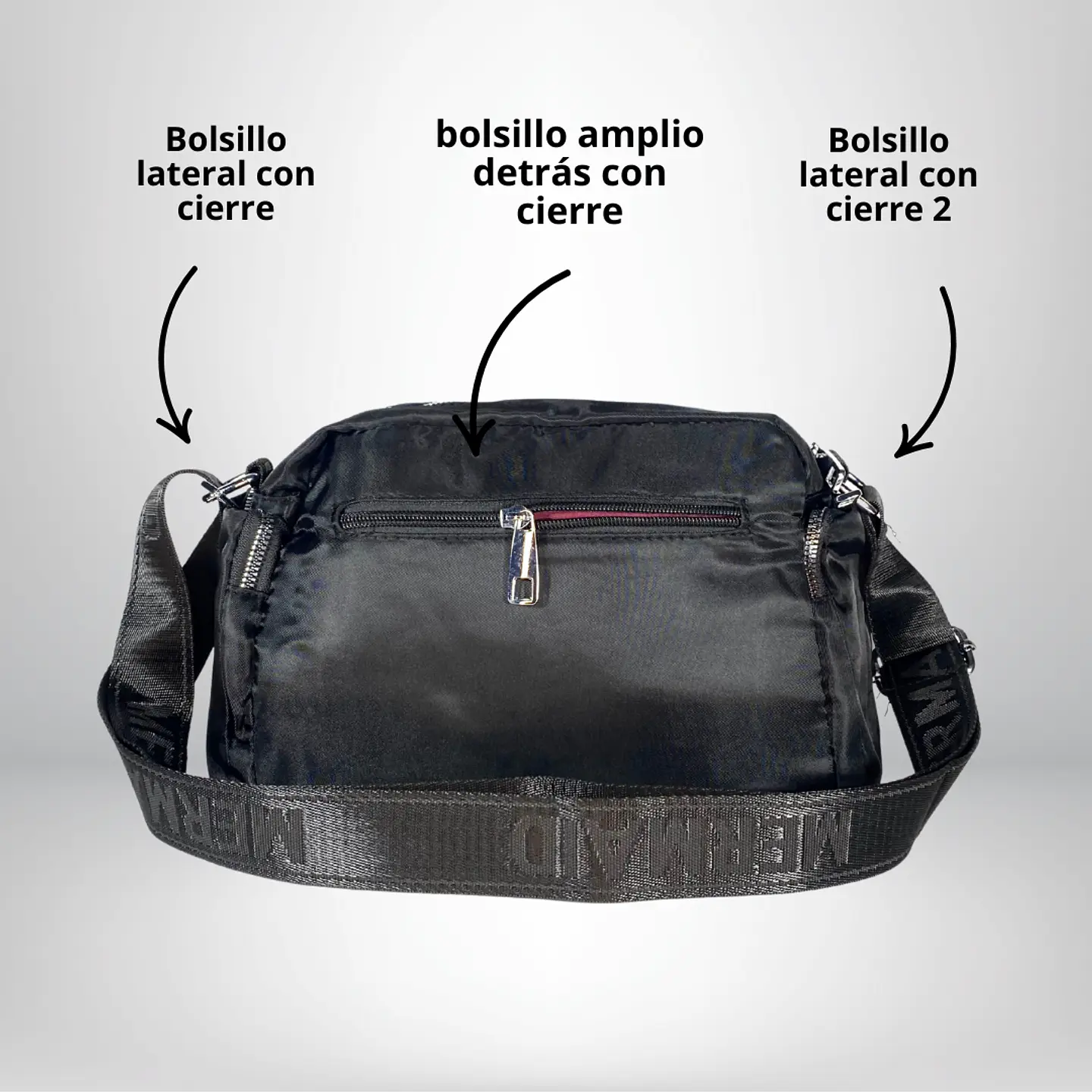 Bandolera Puff Grande negra 4