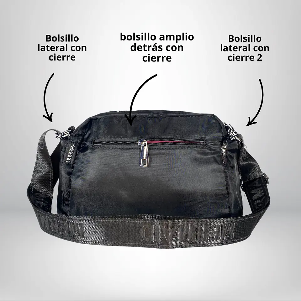 Bandolera Puff Grande negra 4
