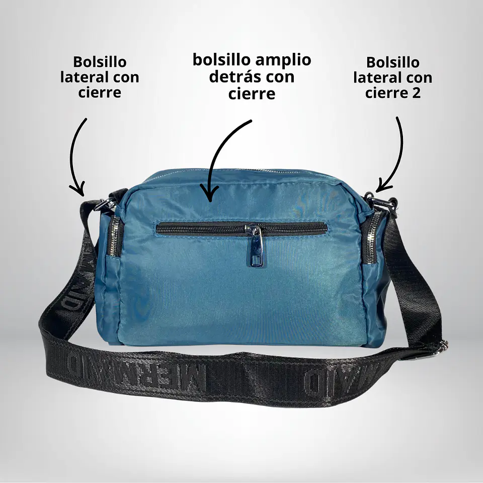 Bandolera Puff Grande Azul 2