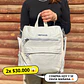 Mochila y Cartera Eco Cuero Blanca anti-robo - Miniatura 1