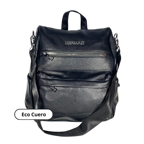 Mochila y Cartera Eco Cuero Negro anti-robo 4