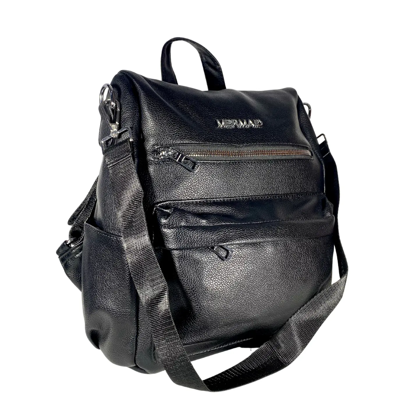 Mochila y Cartera Eco Cuero Negro anti-robo 5