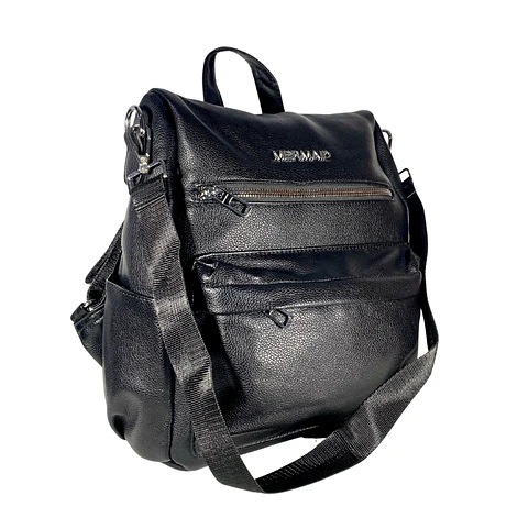 Mochila y Cartera Eco Cuero Negro anti-robo 5