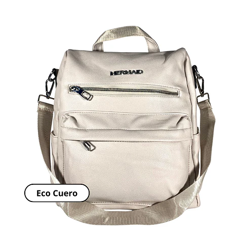 Mochila y Cartera Eco Cuero Nude anti-robo 4