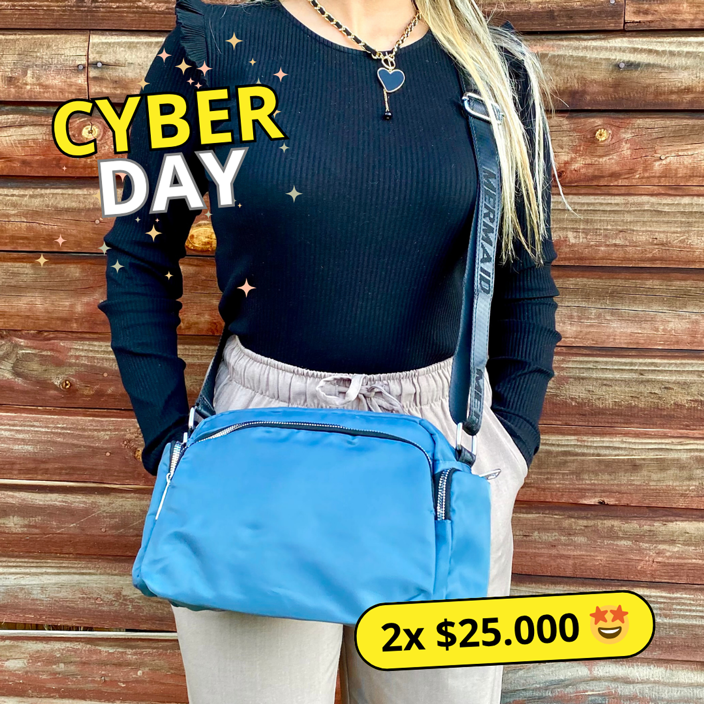 Bandolera Puff Grande Azul 1