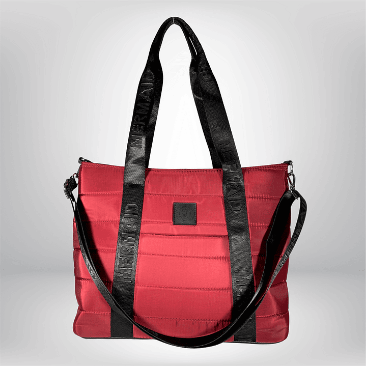 Bolso Tote puff rojo (con capacidad para Pc 14