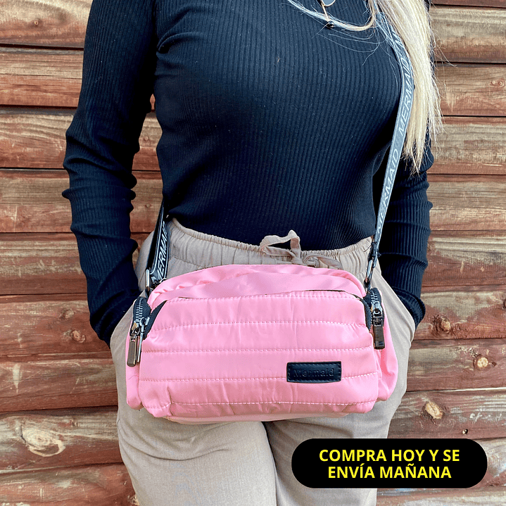 Bandolera Puff rosa 1