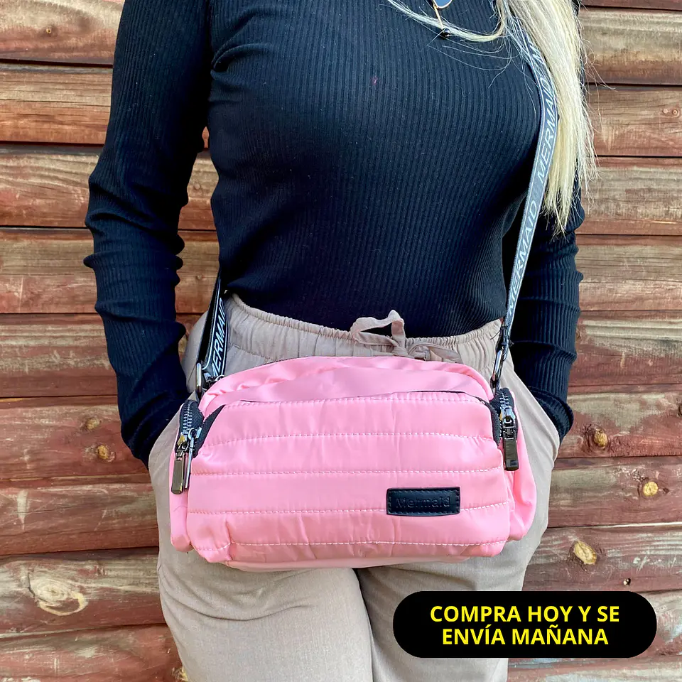 Bandolera Puff rosa 1