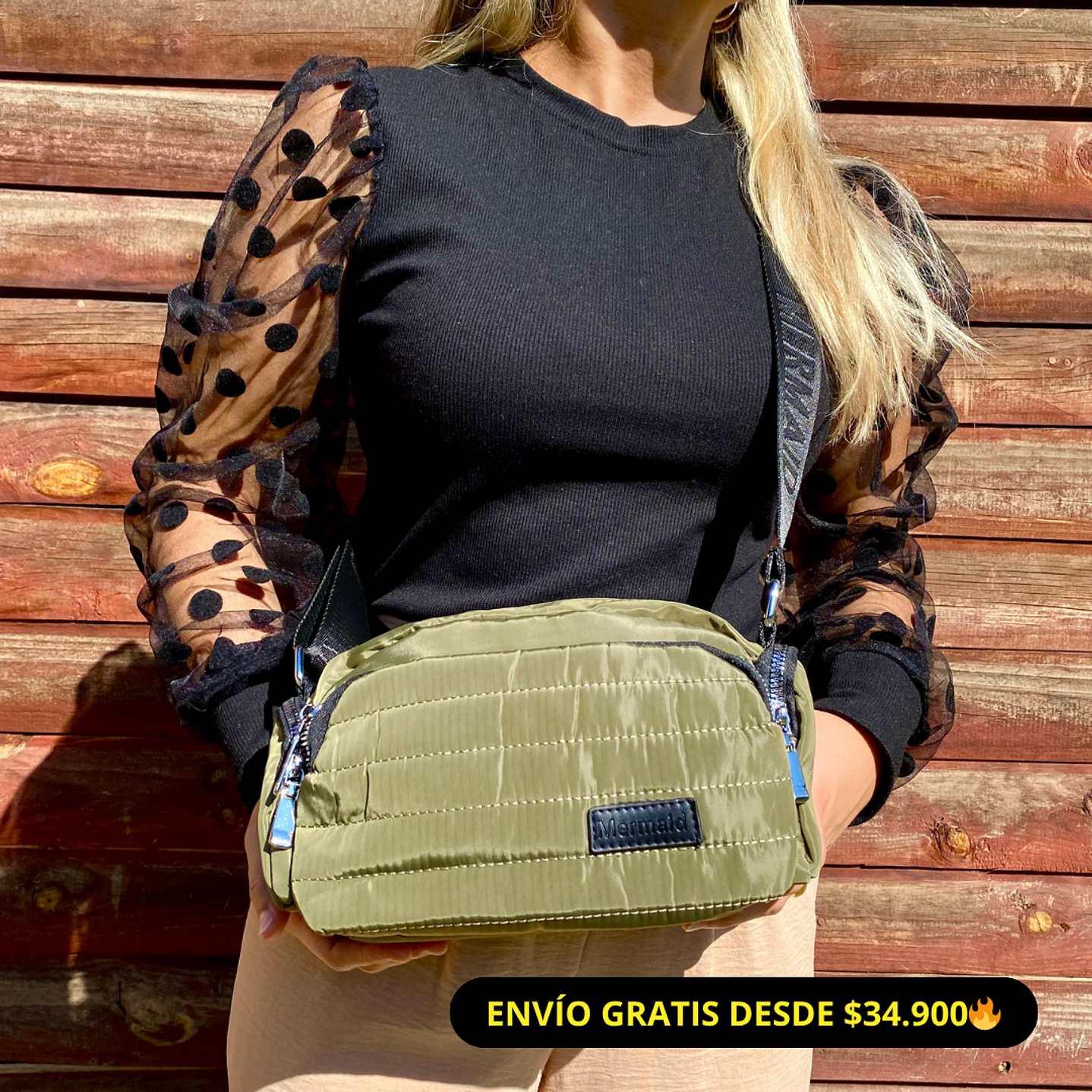 Bandolera Puff Verde musgo 1